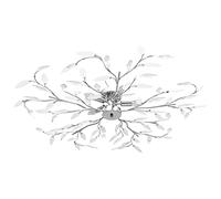 vidaXL Lámpara de Techo Brazos Forma Hoja 5 Bombillas Blanco Colgante Iluminación Accesorios Dormitorio Cocina Pasillo Comedor Salón Interiores Cristal