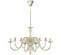 vidaXL Candelabro de Metal Blanco Antiguo, Bombillas 8 x E14