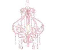 vidaXL Lámpara de Techo Redonda con Cuentas E14 Hogar Casa Decoración Iluminación Luz Mobiliario Habitación Diseño Estilo Rosa, 281595