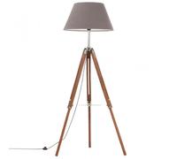 vidaXL Lámpara de trípode madera maciza de teca marrón y gris 141 cm
