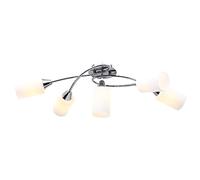 vidaXL Lámpara Techo Pantallas Cono 5 Bombillas Luces Iluminaciones Colgante Araña Decoración Dormitorio Habitación Salón Interior Cerámica Blanco