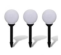 vidaXL Lámpara Solar de jardín de Camino al Aire Libre luz LED 20cm 3piezas con púa de Suelo