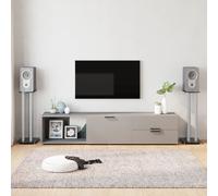 Vidaxl Lautsprecher-Ständer 2 Stk. Schwarz & Silbern Hartglas 3 Pilares