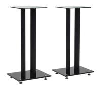 VidaXL Set de 2 Soportes para Altavoz Cristal Templado Negro