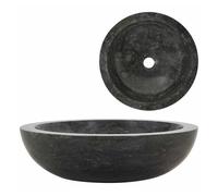 vidaXL Lavabo Sanitario Cuarto de Baño Servicio Fregadero Piezas de Fontanería Bricolaje Instalación Decoración Aseos Grifería 40x12 cm Mármol Negro Piedra Natural