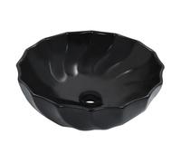 vidaXL Lavabo Sanitario Baño Servicio Fregadero Piezas de Fontanería Bricolaje Instalación Decoración Aseo Grifería Casa 46x17 cm Cerámica Negro