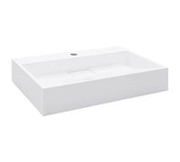 vidaXL Lavabo de resina mineral/mármol 60x38x11 cm Blanco