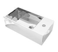 vidaXL Lavabo Cerámica con Rebosadero Baño Servicio Fregadero Pieza Fontanería Bricolaje Instalación Decoración Aseo Grifería 49x25x15 cm Plateado