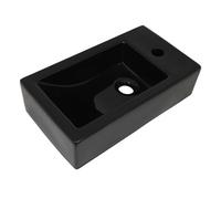 vidaXL Lavabo Rectangular Cerámica Negro 46x25,5x12cm Lavamanos Lavatorio Baño