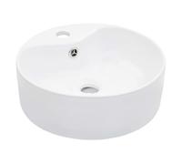 vidaXL Lavabo con rebosadero 36x13 cm Cerámica Blanco
