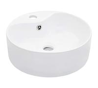 vidaXL Lavabo con rebosadero 36x13 cm Cerámica Blanco