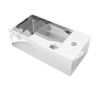 vidaXL Lavabo Cerámica con Rebosadero Baño Servicio Fregadero Pieza Fontanería Bricolaje Instalación Decoración Aseo Grifería 49x25x15 cm Plateado