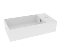 vidaXL Lavabo con rebosadero cerámica blanco mate