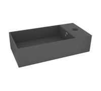 Vidaxl lavabo con rebosadero cerámica gris oscuro
