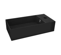 Vidaxl lavabo con rebosadero cerámica negro mate
