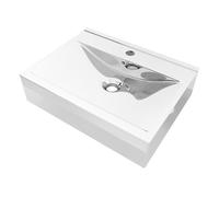 Vidaxl lavabo con rebosadero cerámica plateado 60x46x16 cm