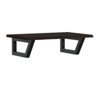 vidaXL Lavabo con soporte, placa de madera, consola de lavabo, montaje en pared, estante de pared, acero macizo, roble