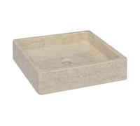 vidaXL Lavabo Lavamanos Inodoro Aseo Cuarto de Baño Cuenca Fregadero Casa Hogar Muebles Mobiliario Decoración Elegante Crema Mármol 40x40x10 cm