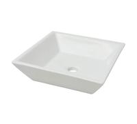 vidaXL Lavabo Moderno Cuadrado Cerámica Blanco Lavamanos Cuarto de Baño Aseo