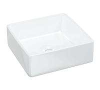 vidaXL Lavabo Cuadrado de cerámica Blanco 37x37x13 cm