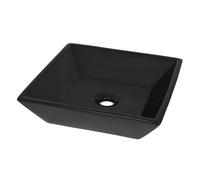 vidaXL Lavabo Cuadrado Cerámica Negro 41,5x41,5x12 cm Lavamanos Lavatorio Baño
