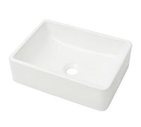 vidaXL Lavabo Cuadrado Moderno Cerámica Blanco Lavamanos Aseo Cuarto de Baño