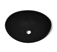 Vidaxl lavabo de cerámica 40x33 cm ovalado negro