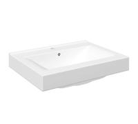 vidaXL Lavabo Rectangular Agujero de Grifo y Desbordamiento Cerámica Blanco