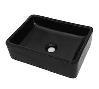 vidaXL Lavabo de cerámica rectangular negro 41x30x12 cm