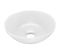 vidaXL Lavabo de Cuarto de Baño Redondo Lujo Tocador Montado Encima Aseo Indoro Cocina Garaje Fácil de Limpiar Moderno Cerámica Blanco Mate