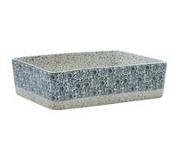 vidaXL Lavabo de Encimera Rectangular, Lavamanos de Tocador, Lavabo de Fregadero, Lavamanos sobre Encimera para Baño Aseo, Cerámica Gris Azul