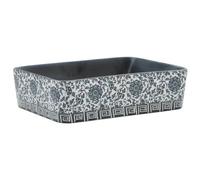 vidaXL Lavabo de Encimera Rectangular, Lavamanos de Tocador, Lavabo de Fregadero, Lavamanos sobre Encimera para Baño Aseo, Cerámica Negro Azul