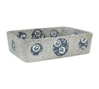 vidaXL Lavabo de Encimera Rectangular, Lavamanos de Tocador, Lavabo de Fregadero, Lavamanos sobre Encimera para Baño Aseo, Cerámica Multicolor