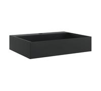 vidaXL Lavabo de fundición de mineral/mármol negro mate 50x38x11 cm