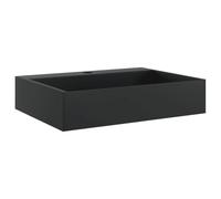 VidaXL Lavabo de Fundición de Mineral/Mármol Negro Mate 50x38x11 cm, Lavabo de Encimera, Lavamanos de Baño, Fregadero