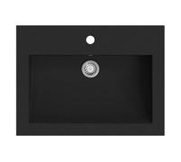 Vidaxl lavabo de granito negro 600x450x120 mm