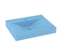 Vidaxl lavabo de lujo con grifo cerámica 60x46 cm azul claro