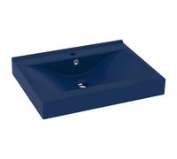 Vidaxl lavabo de lujo con grifo cerámica azul oscuro 60x46 cm