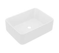 vidaXL Lavabo de Lujo Tocador Montado Encima Piedra Vasija Cuarto de Baño Aseo Indoro Garaje Fácil de Limpiar de Cerámica Blanco Mate