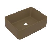 Vidaxl lavabo de lujo de cerámica crema mate 41x30x12 cm