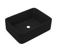 Vidaxl lavabo de lujo de cerámica negro mate 41x30x12 cm