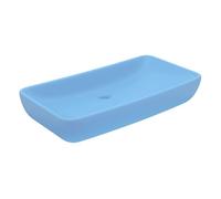 Vidaxl lavabo de lujo de cerámica rectangular azul claro mate 71x38 cm