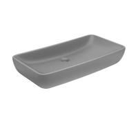 vidaXL Lavabo de Lujo Rectangular Tocador Montado Encima Piedra Vasija Aseo Indoro Garaje Fácil de Limpiar de Cerámica Gris Claro Mate 71x38 cm