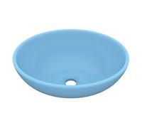 Vidaxl lavabo de lujo ovalado cerámica azul claro mate 40x33 cm