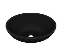 Vidaxl lavabo de lujo ovalado cerámica negro mate 40x33 cm