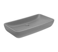 vidaXL Lavabo de Lujo Rectangular Tocador Montado Encima Piedra Vasija Aseo Indoro Garaje Fácil de Limpiar de Cerámica Gris Claro Mate 71x38 cm