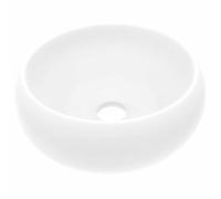 Vidaxl lavabo de lujo redondo cerámica blanco mate 40x15 cm