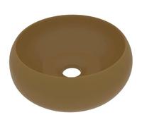 vidaXL Lavabo de lujo redondo cerámica crema mate 40x15 cm