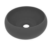 Vidaxl lavabo de lujo redondo cerámica gris oscuro mate 40x15 cm