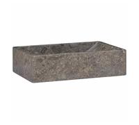 Vidaxl lavabo de mármol gris con brillo 45x30x12 cm